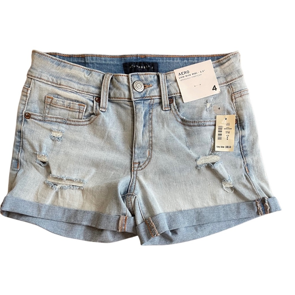 Aeropostale Low Rise Midi Denim Shorts